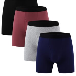 Men’s Boxer Briefs｜Soft & Breathable Stretch Underwear｜Mid-Length Comfortable Fit｜Multiple Colors Available