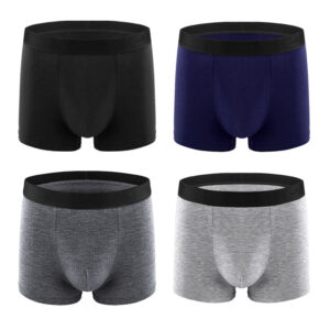 Men’s Stretch Boxer Briefs｜Mid-Waist Comfort Fit Underwear｜Breathable Soft Fabric｜Classic Solid Colors