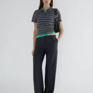 Women’s High-Waist Straight-Leg Suit Pants | Tailored Office Trousers with Draped Fit