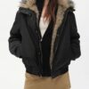 Women’s Hooded Padded Jacket | Short Length | Faux Fur Lining & Collar | Zip-Up Design | Warm Casual Outerwear