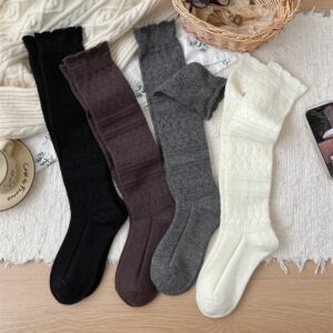 Autumn & Winter Cable Knit Crew Socks | Soft Cotton Blend | Warm Everyday Essential