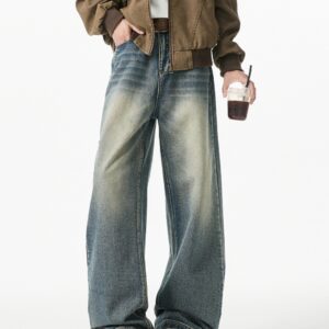 Vintage Washed Wide Leg Jeans Unisex | Relaxed Fit Straight Denim Pants | Streetwear Jeans S–XL