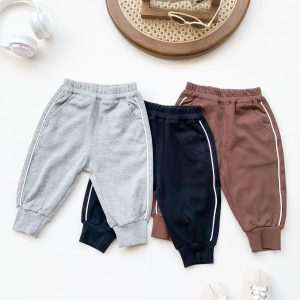 Kids Jogger Pants – Casual Sweatpants with Side Stripe, Elastic Waist Pants for Boys & Girls