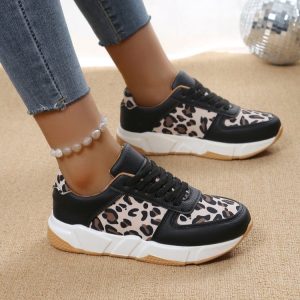 AUTO-DRAFT (Copy)Women’s Leopard Print Casual Sneakers | Platform Lace-Up Comfort Shoes | Stylish Everyday Women Sneakers