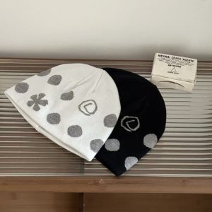 Pattern Knit Beanie Hat for Fall & Winter | Polka Dot Design Warm Beanie | Unisex