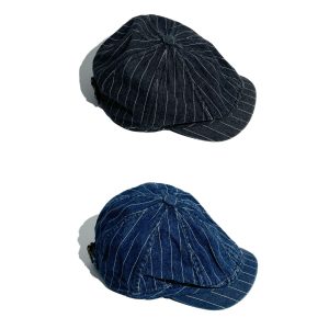Vintage Denim Newsboy Cap | Striped 8-Panel Flat Cap | Classic British Style | Unisex Casual Hat