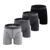 Men’s Long Boxer Briefs Set | Stretch Breathable Underwear | Comfortable Solid Color Boxer Shorts S–XXL