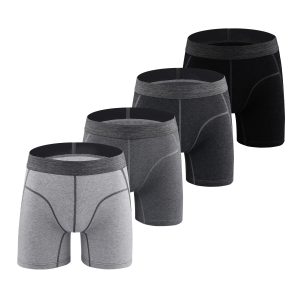 Men’s Long Boxer Briefs Set | Stretch Breathable Underwear | Comfortable Solid Color Boxer Shorts S–XXL